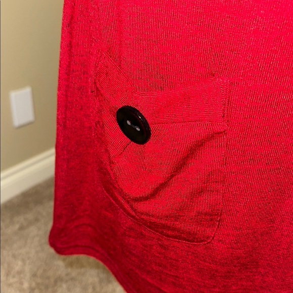 Papillon Red Sweater Dress Black Buttons 3/4 Sleeves Women’s Sz L - Picture 3 of 10